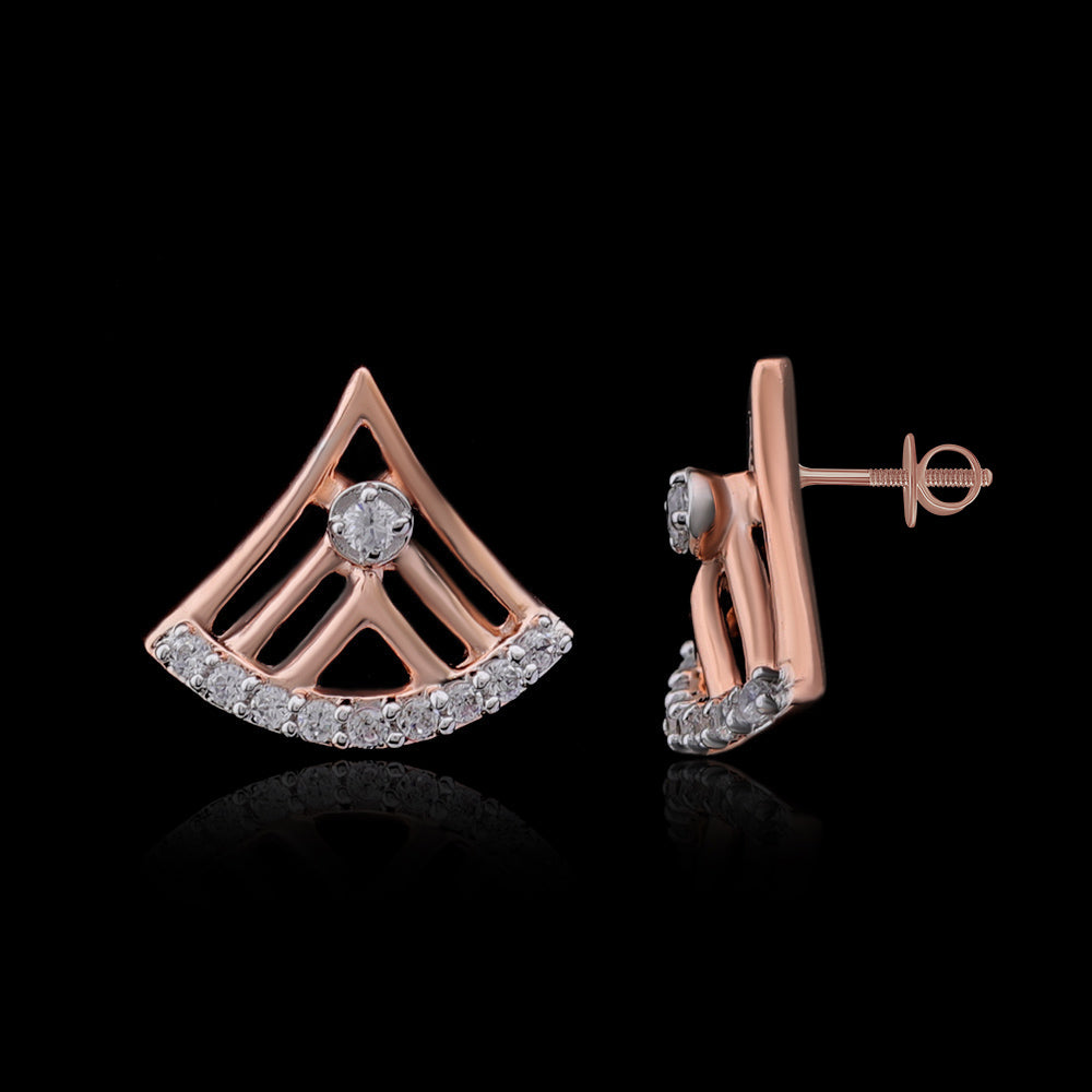 Art Deco Fan Diamond Studs