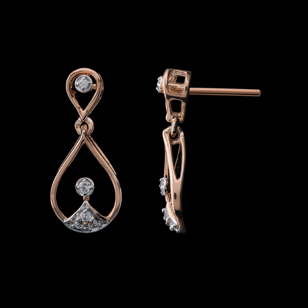 Celestial Curve Diamond Drop Earrings