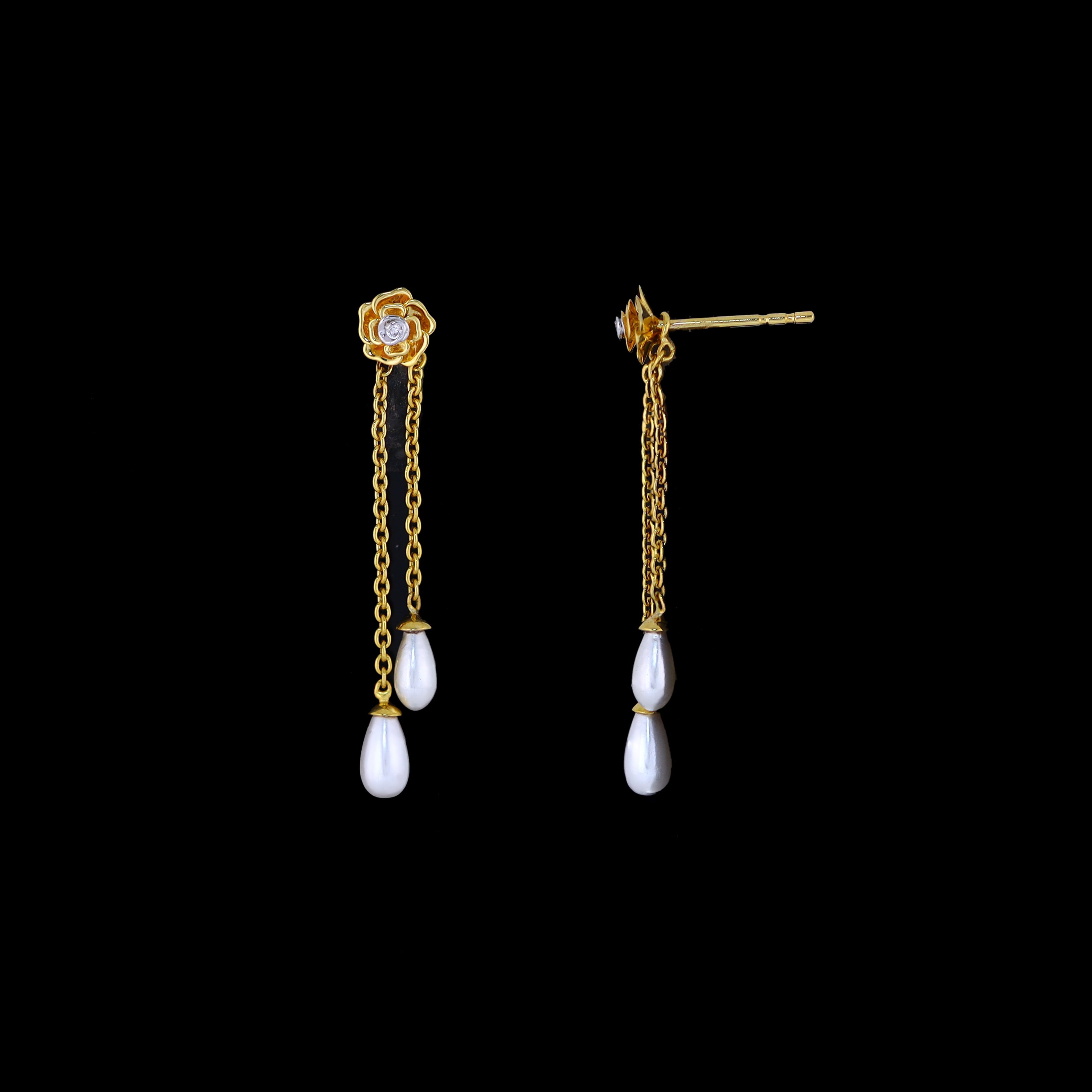 Floral Pearl Drop Earrings