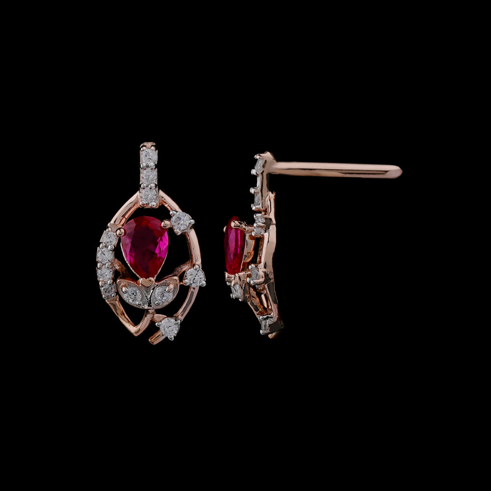 Ruby Bloom Diamond Earrings