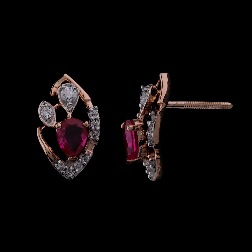 Elegant Ruby and Diamond Earrings