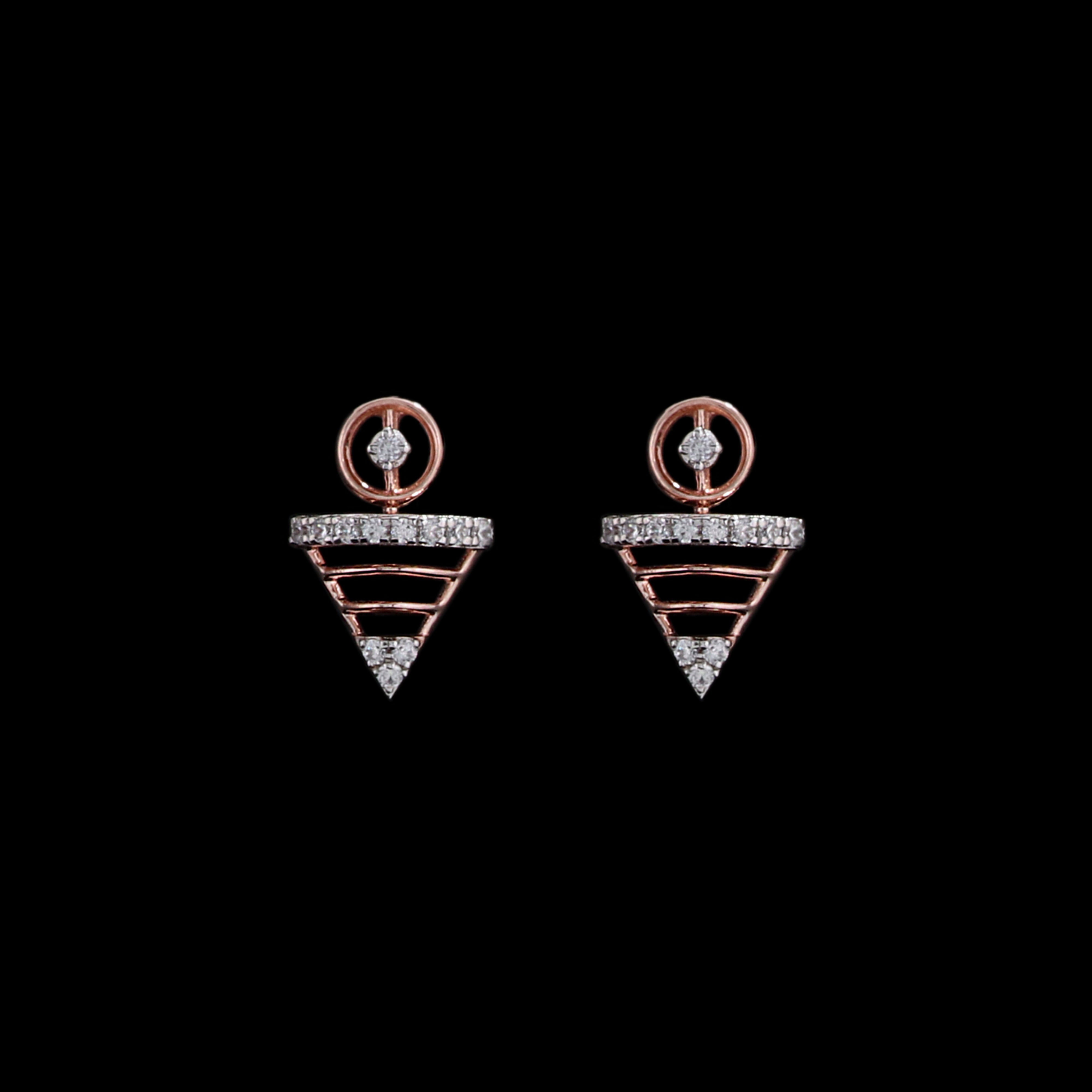 Triangular Rose Gold Earrings