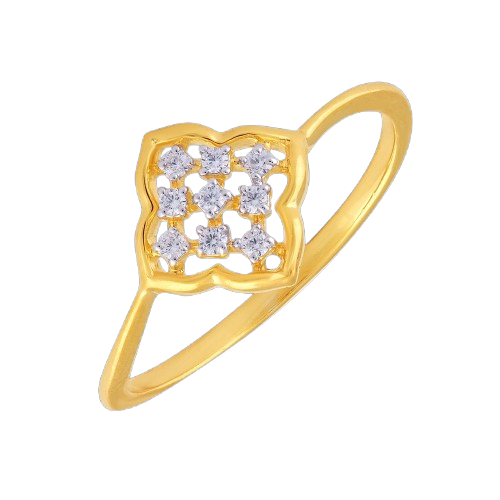 Elegant Diamond Grid Ring