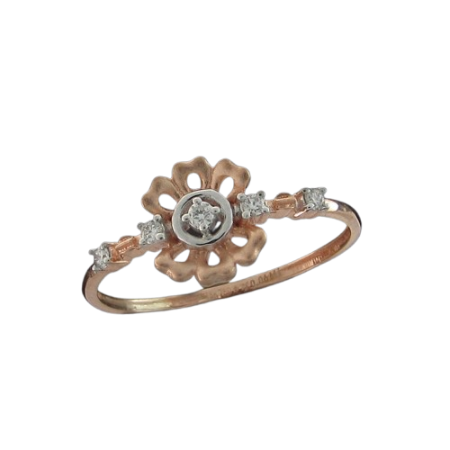 Rose Gold Floral Diamond Ring