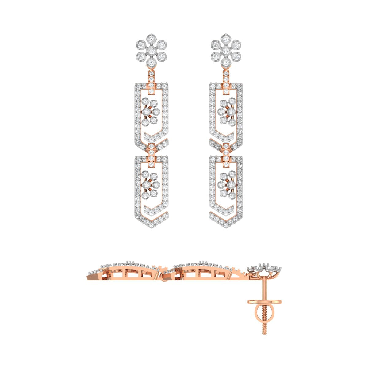 Elegant Regal Diamond Earring