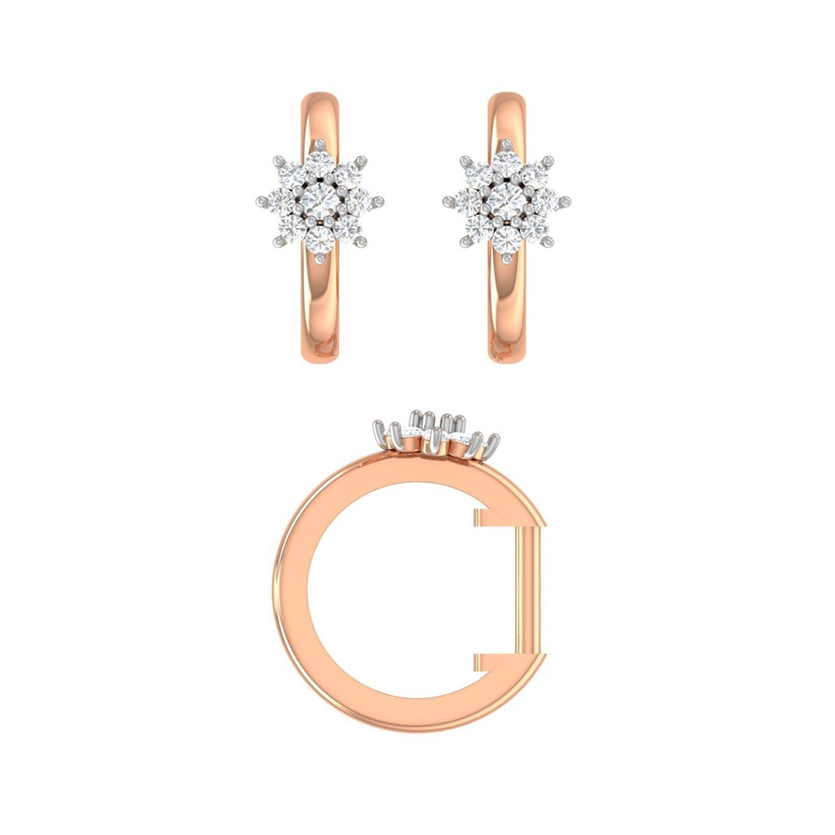 Stunning Sleek Diamond Earring