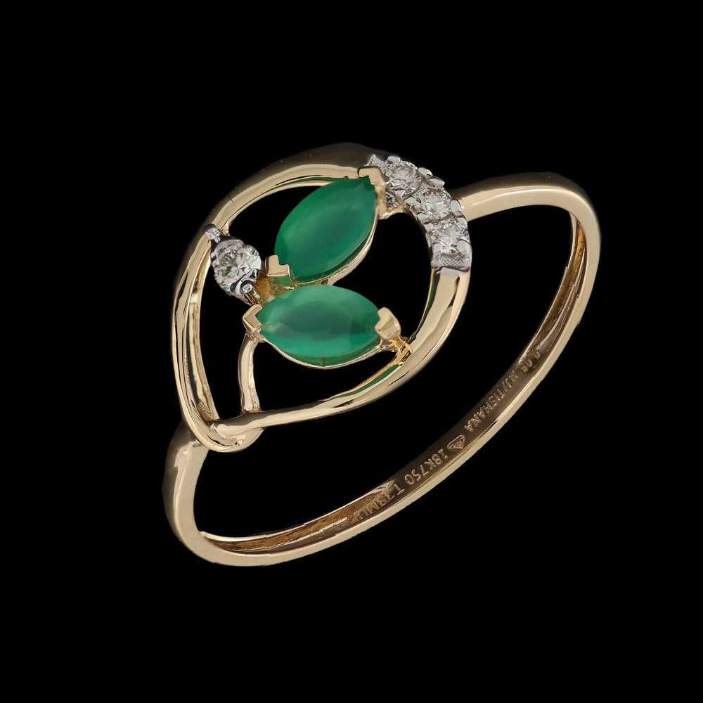 Stylish Dual Stone Ring